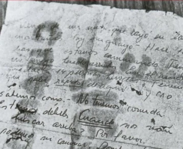 La carta que Canessa y Parrado le entregaron al arriero chileno