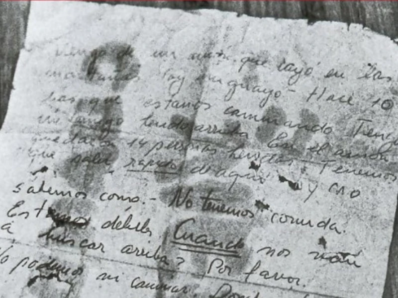 La carta que Canessa y Parrado le entregaron al arriero chileno