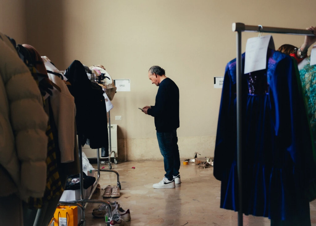 Custo Barcelona en el back de su desfile en Milan