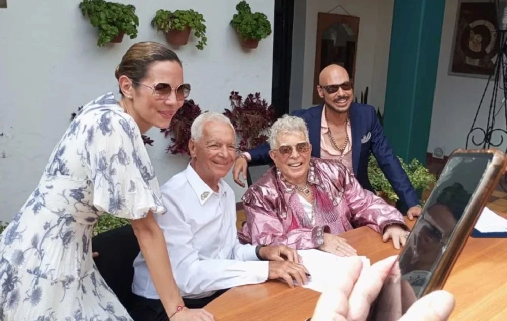 Elina y Eduardo Costantini, padrinos de Perciavalle y Castihos. 