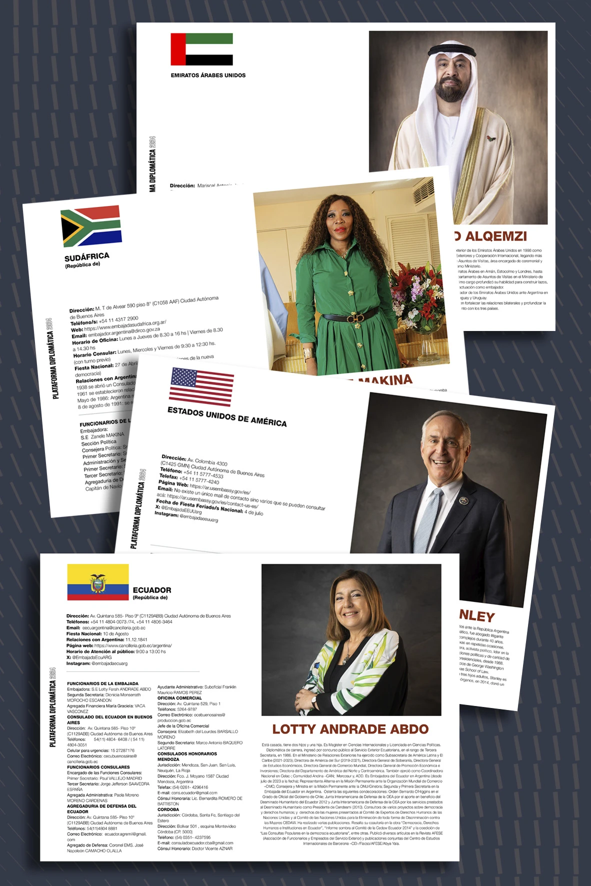 Plataforma Diplomática 2024 / Ambassador´s Handbook es una guía sobre embajadas y embajadores del mundo en nuestro país.