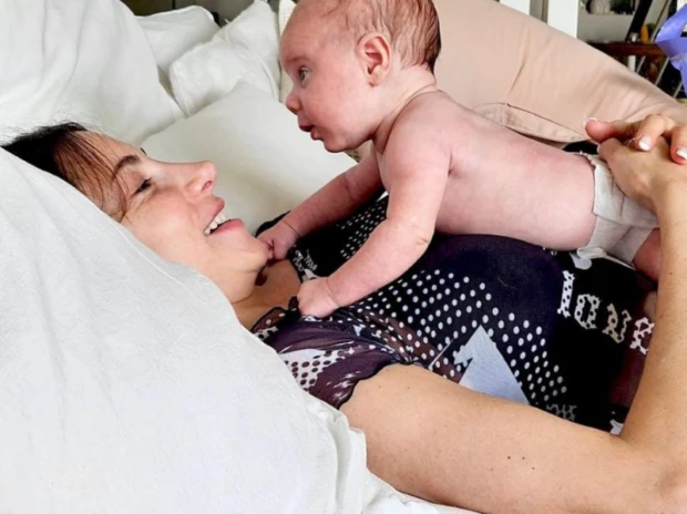 Magui Bravi y su hijo