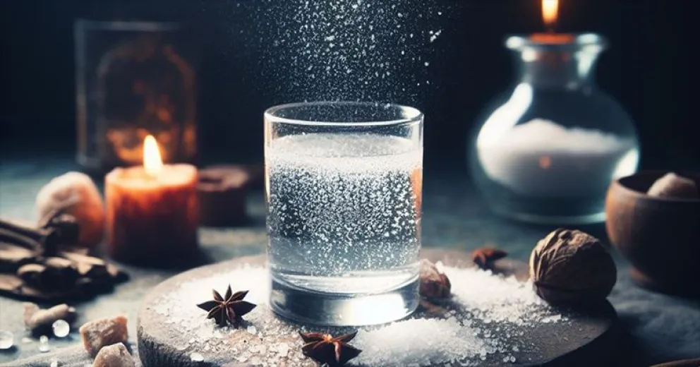 Para el ritual de la sal del primer domingo del mes se necesita un vaso de vidrio, sal y agua.