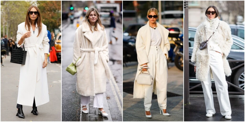 Distintas formas de combinar los atuendos blancos. 