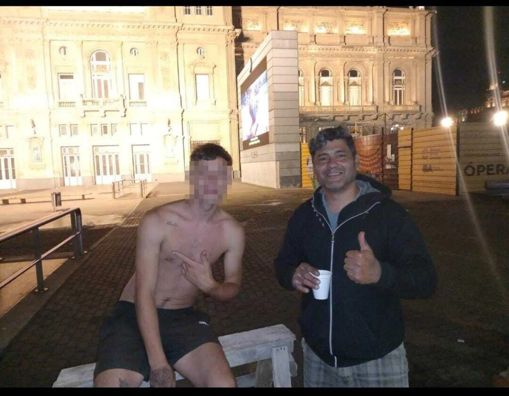 Ismael Sáez en situación de calle, tres años atrás