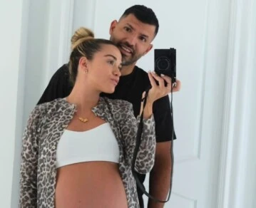 Sofía Calzetti y el Kun Agüero