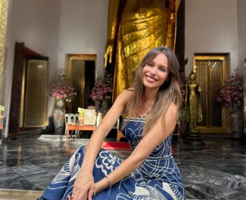 El increíble look de Pampita para recorrer un templo en Tailandia