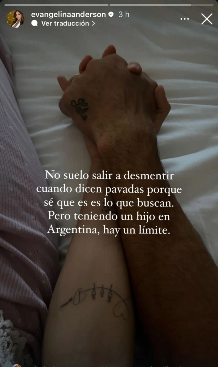 El descargo de Evangelina Anderson. 