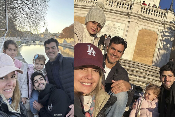Isabel Macedo y familia