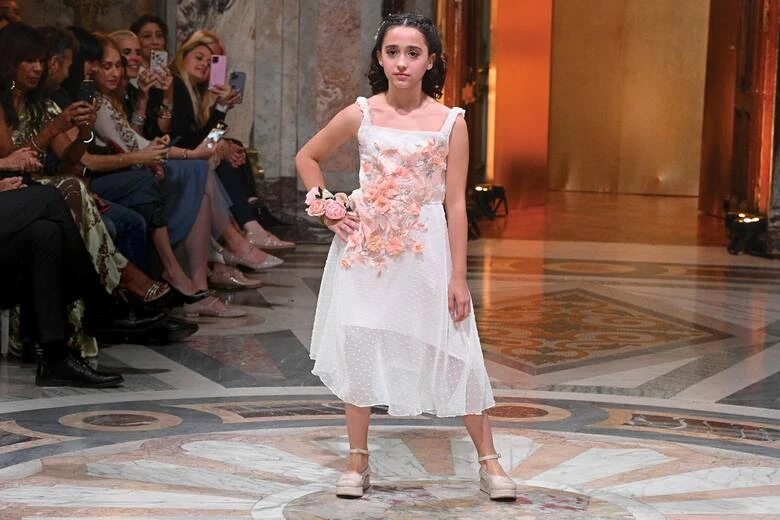 Lola, la hija de Pamela David en el Argentina Fashion Week en 2022.