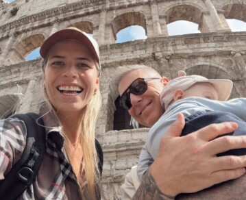 Las fotos de Alejandro Fantino junto a Coni Mosqueira y su hijo Beltrán de paseo por Roma