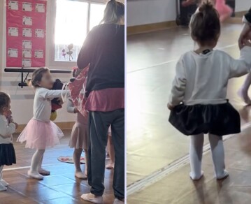 Venezia Caniggia sigue los pasos de su mamá, Melody Luz, y tuvo su primera clase de baile