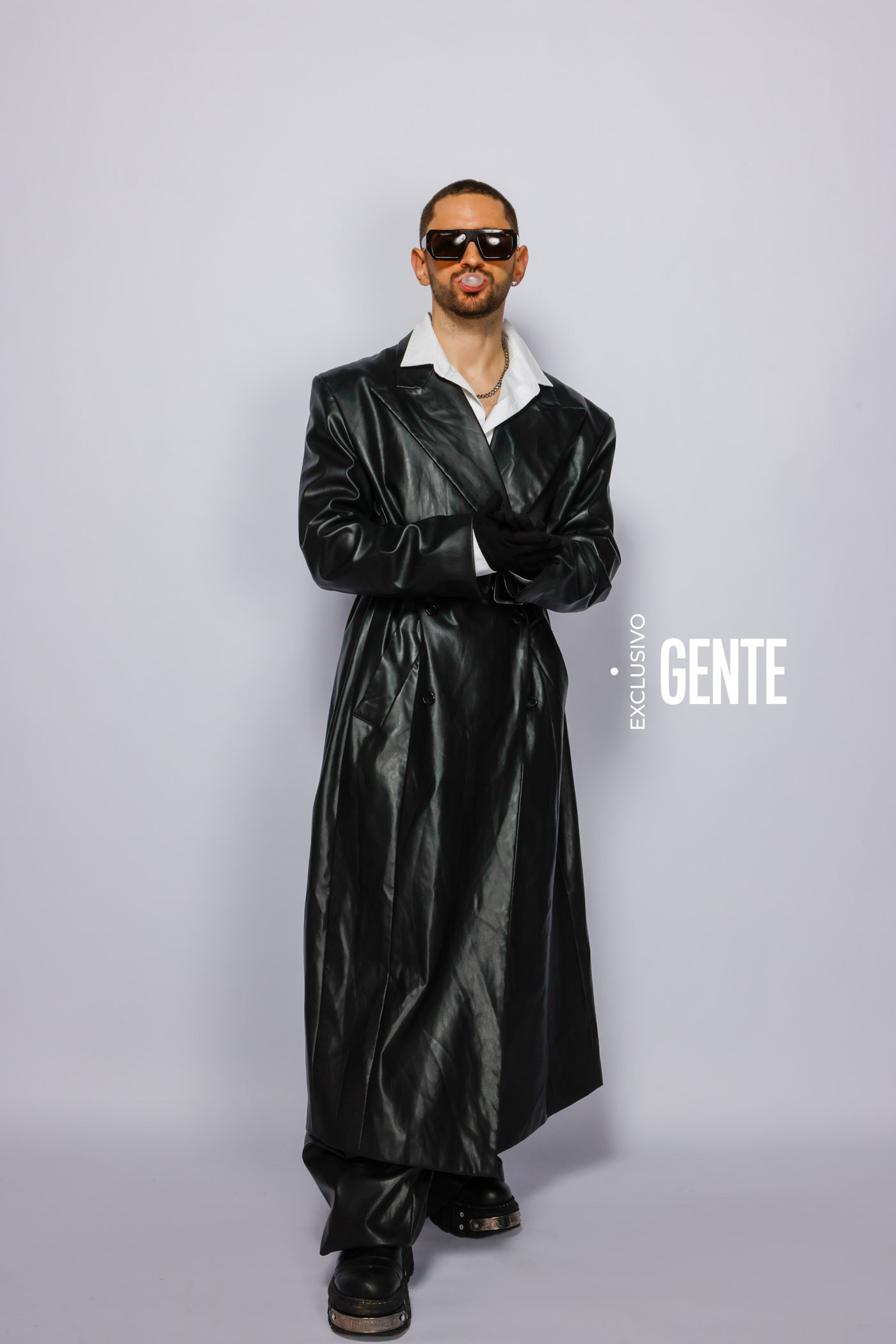 Fede Popgold eligió un look leather para la fiesta +GENTE.