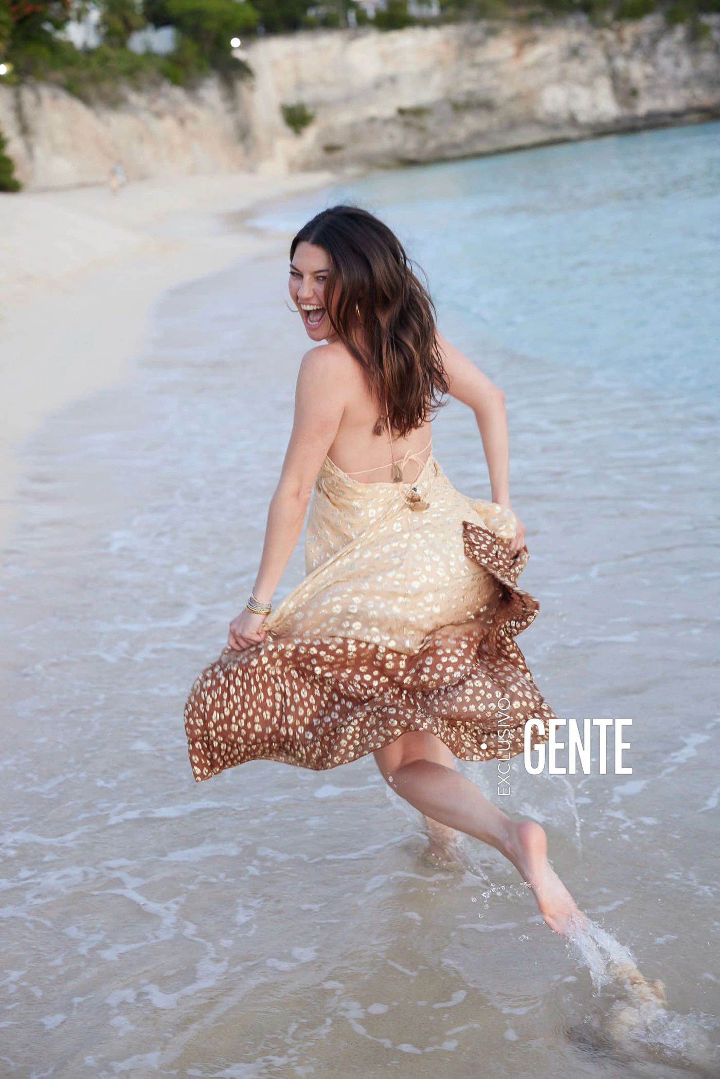 La modelo, en un viaje soñado.