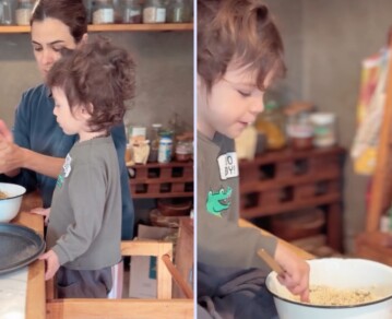 “Nace un chef”: el tierno video de Agustina Cherri cocinando con su hijo Bono