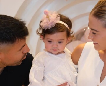 Las fotos del íntimo cumpleaños de Olivia, la hija del Kun Agüero y Sofía Calzzeti