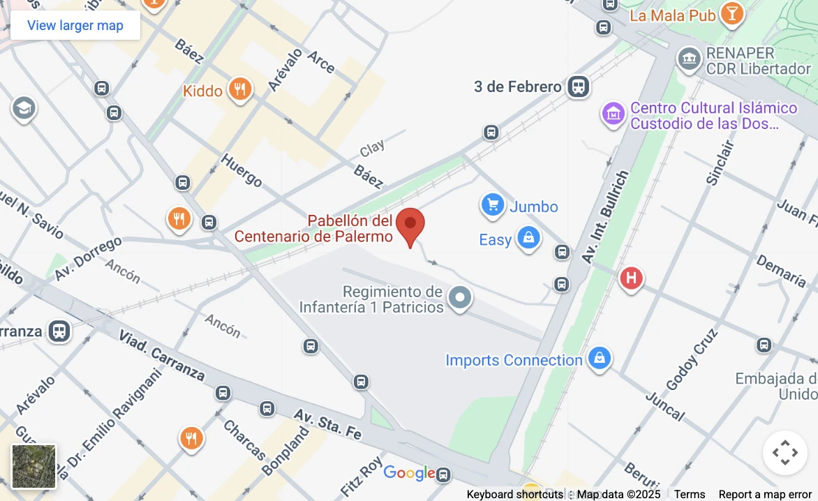 La ubicación del Pabellón del Centenario, en el límite de Las Cañitas con Palermo dentro del predio donde funciona el famoso centro comercial que dejará de existir.