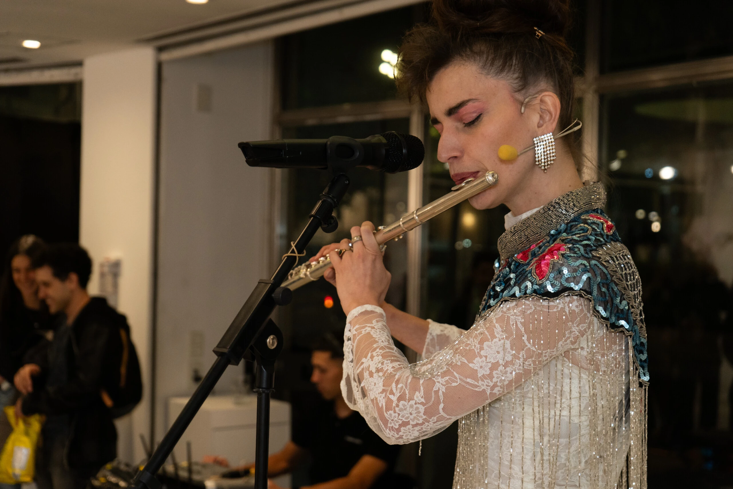 La flauta traversa fue parte del espectáculo.