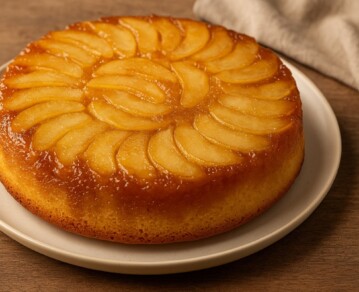 Bizcochuelo de manzana invertido: el caramelo fácil que se hace solo en el horno