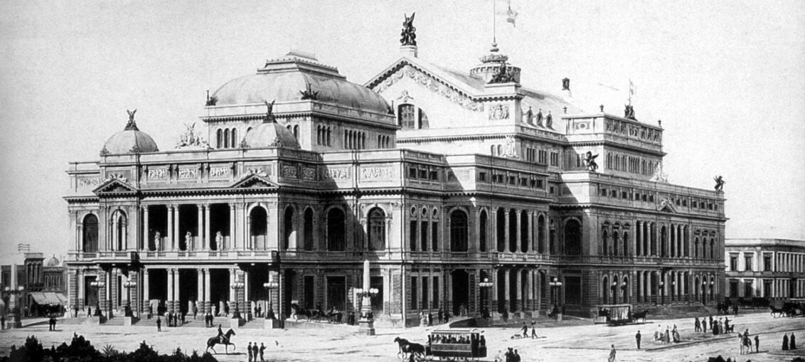 Una foto del Teatro Colón en 1908. 