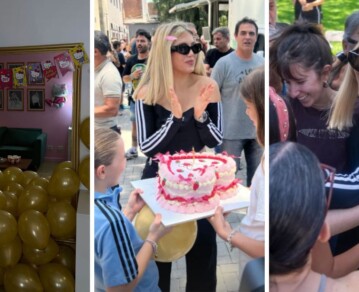 Así fue el cumpleaños de Wanda Nara en Masterchef Celebrity: con su equipo, torta de Hello Kitty y la compañía de sus hijas