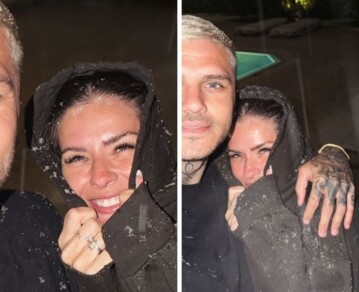Las fotos de Mauro Icardi y la China Suárez a su regreso a Estambul: nieve, risas y looks matcheados