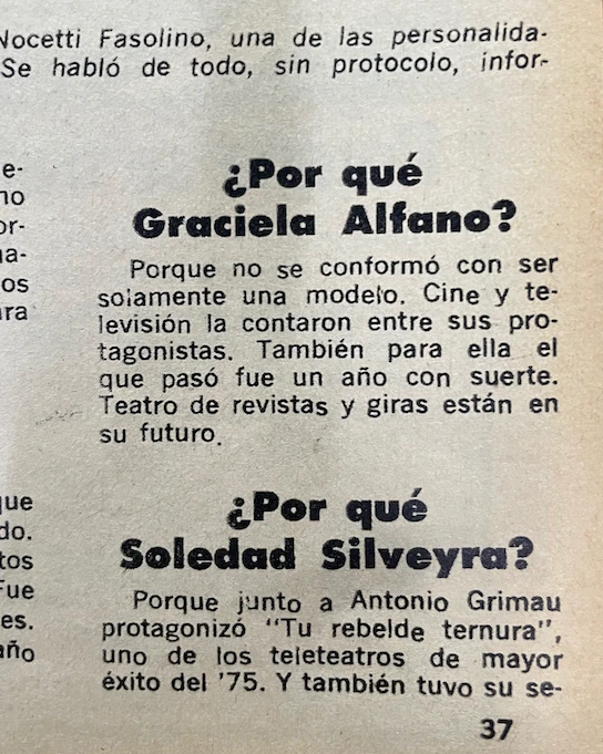 Graciela Alfano en Gente