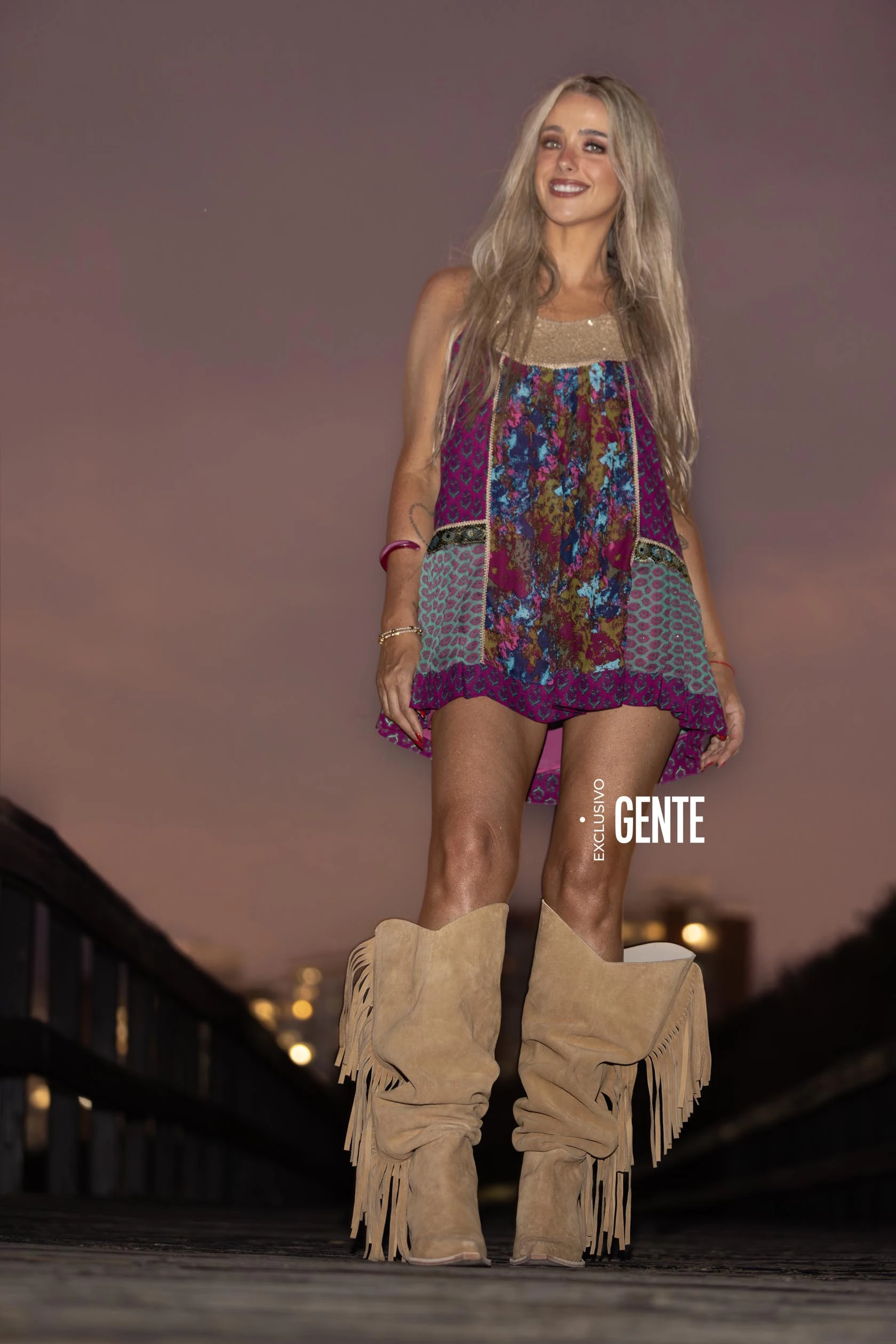 El shooting de Sol Rias para GENTE cuando la noche le toma terreno al día.