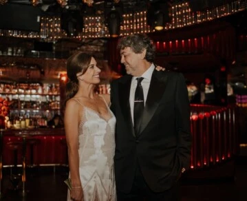 La pareja, en la intimidad de la fiesta.