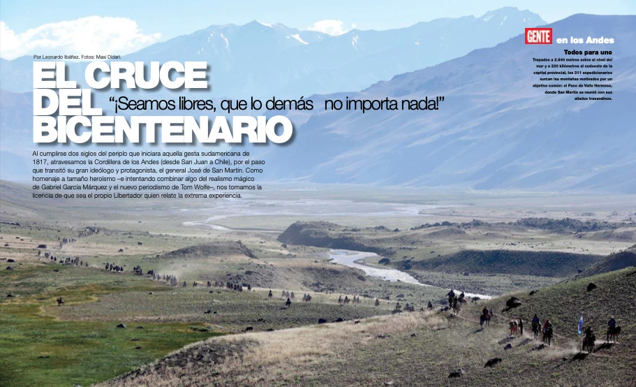 Así cubrió GENTE, por la misma ruta de San Martín, el Bicentenario del Cruce de los Andes