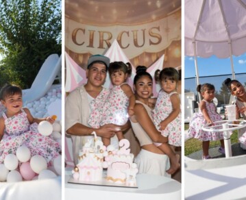 Las fotos del cumpleaños de Laia y Aimé, las gemelas de Daniela Celis y Thiago Medina: temática de circo y emociones a flor de piel