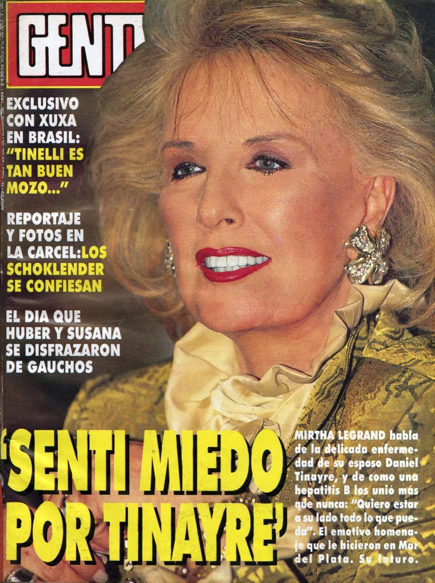 Las tapas de Mirtha Legrand den Revista GENTE