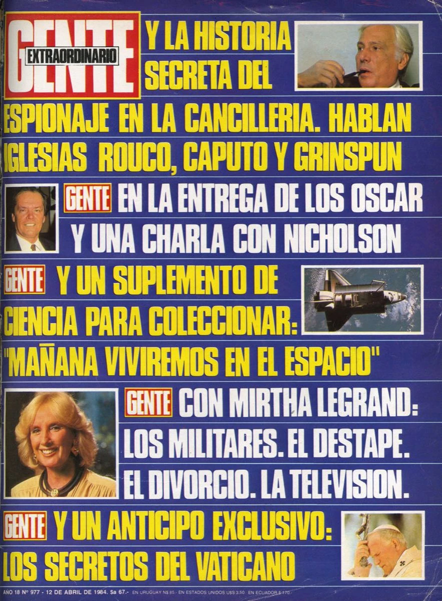 Las tapas de Mirtha Legrand den Revista GENTE