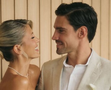 En fotos: las claves de los modernos looks de Cande Ruggeri y Nicolás Maccari en su casamiento