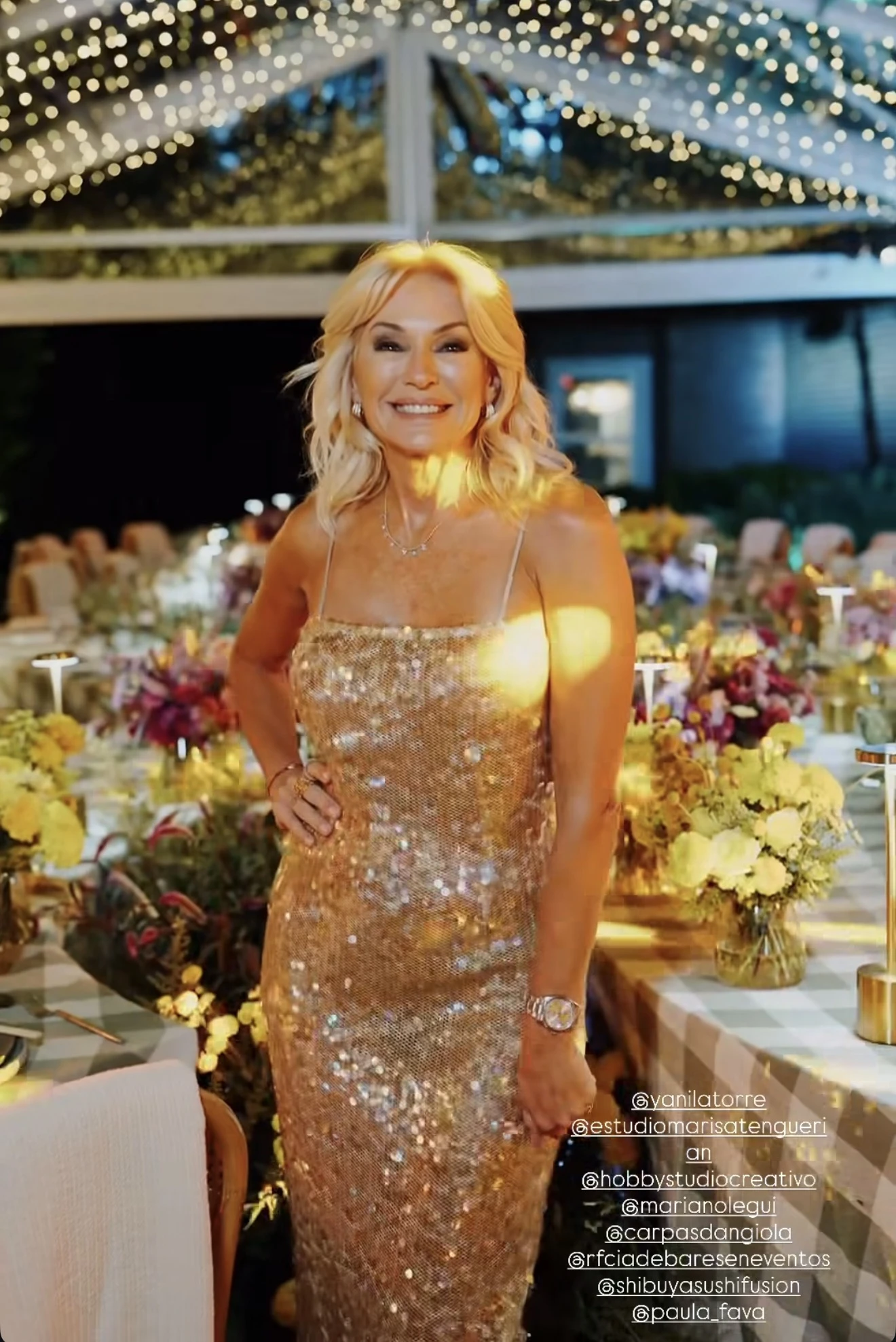 El look de Yanina Latorre para su cumpleaños.