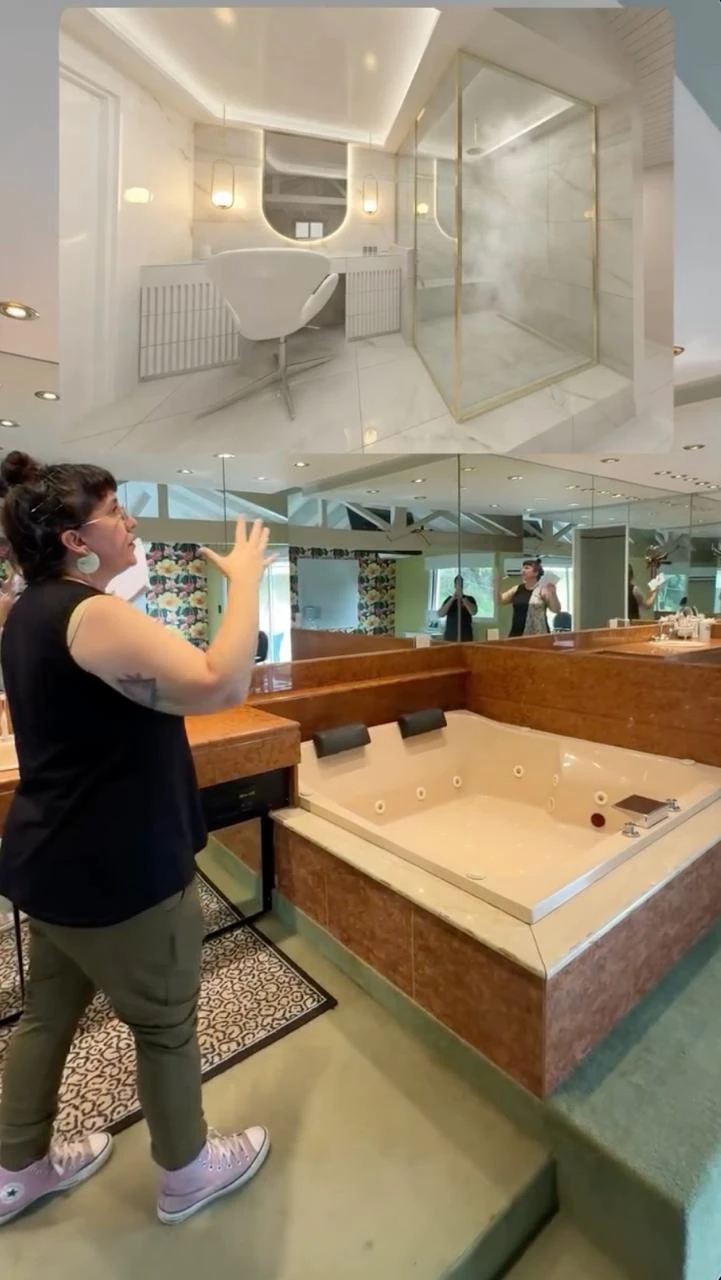 Actualmente, la haitación tiene integrado un hidromasaje que dejará de formar parte del espacio para darle lugar a una moderna ducha.