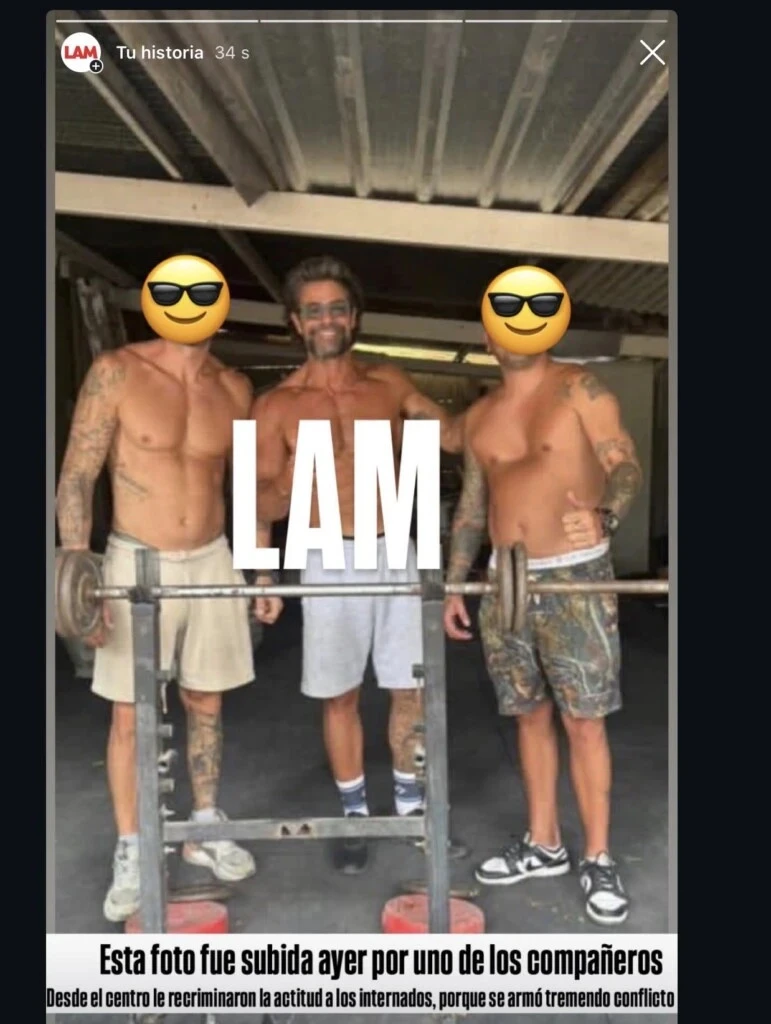 La única imagen que se conoció de la internación de Luciano Castro.