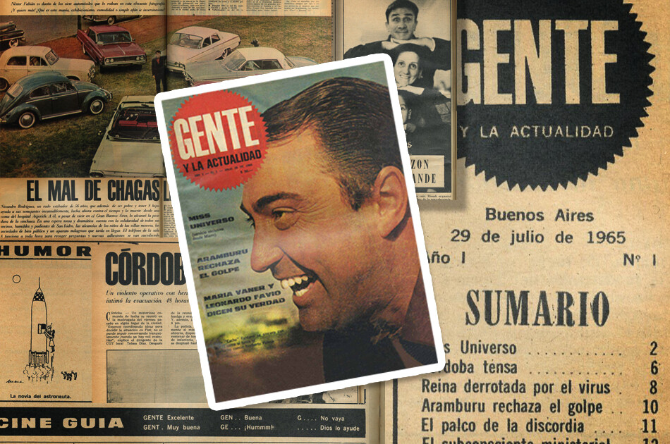 Recorremos por primera vez las 48 páginas del Nº 1 de Revista GENTE, que salió hace 60 años con Cacho Fontana como tapa