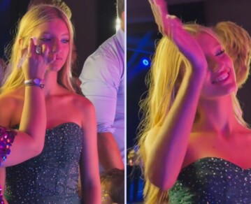 Los 3 impactantes looks de Allegra Cubero para su fiesta de 15: verde esmeralda “Amazonas”, mini blanco joya y un cierre con transparencias