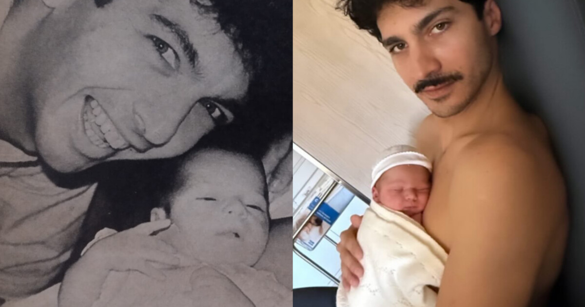 Cómo fue la primera foto pública del Chino Darin y la increíble similitud con una imagen de su hijo Dante