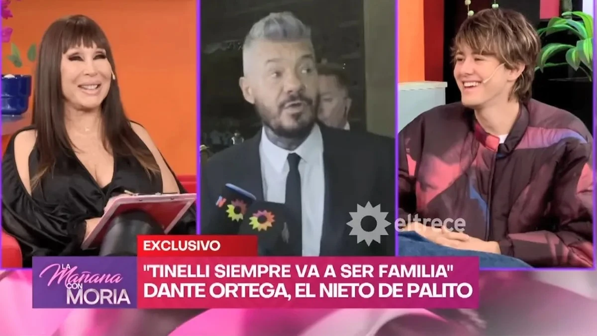 Dante Ortega en un mano a mano con Moria Casán en la mañana de eltrece. 