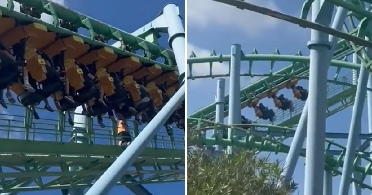 Pánico en el Parque de la Costa: una montaña rusa falló y los pasajeros quedaron colgados a varios metros de altura