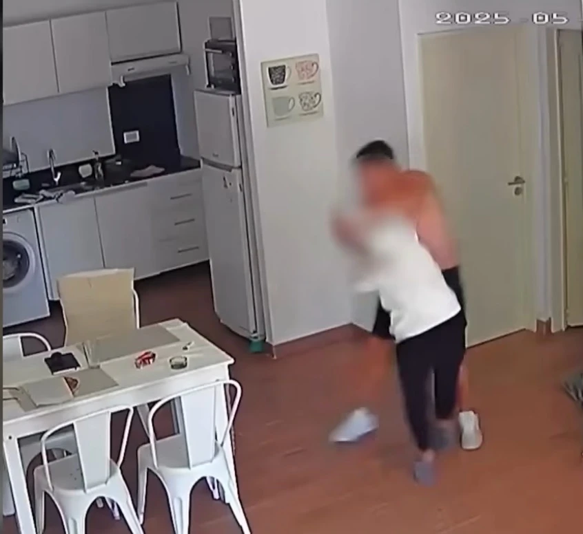 La brutal golpiza del empresario a su pareja. 