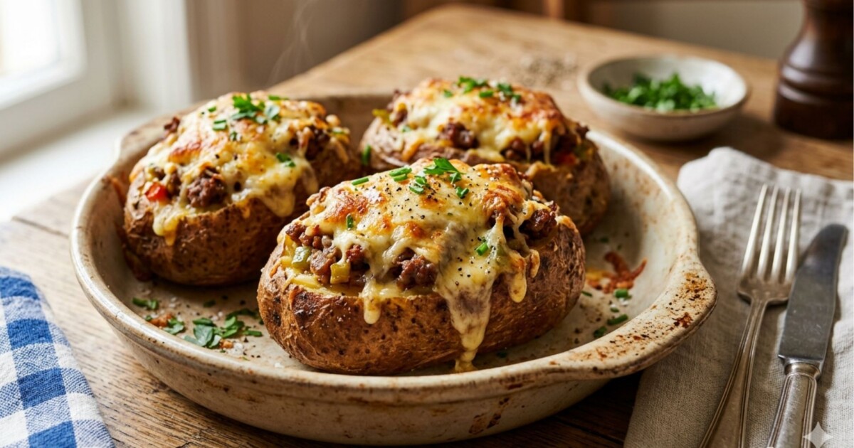 Papas rellenas al horno con carne y queso: el truco para que queden crocantes por fuera y cremosas por dentro
