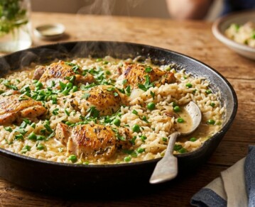 Pollo cremoso con arroz en una sola olla: la receta rendidora que salva cualquier cena