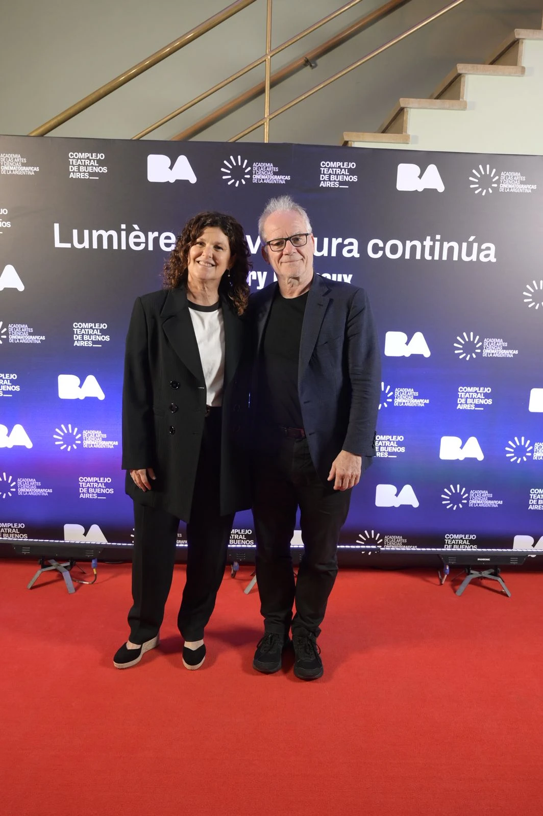 Gabriela Ricardes, ministra de Cultura de la Ciudad de Buenos Aires, y Thierry Frémaux, director del Institut Lumière.