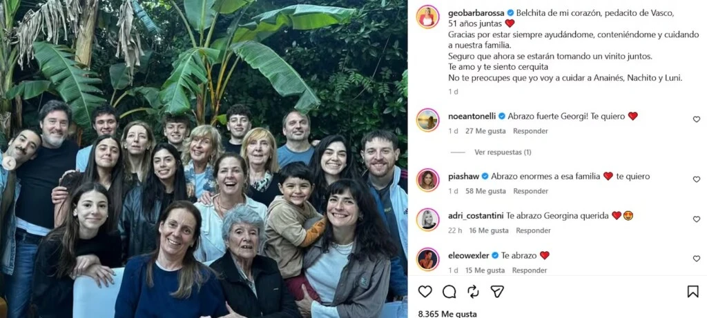 Así despidió Georgina Barbarossa a Belchita.