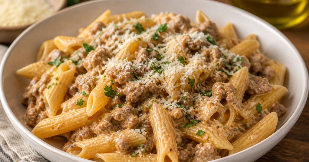 Fideos cremosos con carne picada: la receta rápida que queda lista en 20 minutos y salva la noche