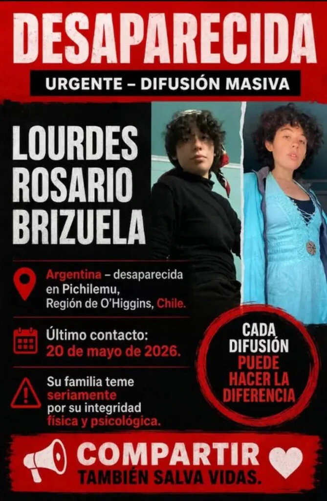 Desesperada búsqueda de una argentina en Chile: los mensajes que envió antes de desaparecer