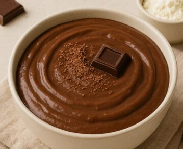 postre viral de chocolate con leche, maicena y cacao